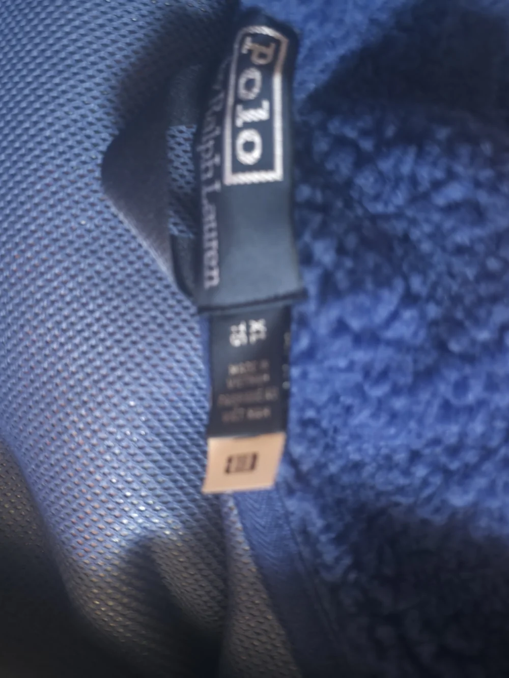 Polo by Ralph Lauren Royal Blue Fleece Ski Jacket with Yellow Pocket